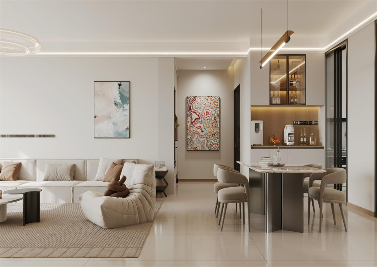 玉庭華府142㎡ | 給喧囂世界按下暫停鍵，現(xiàn)代簡(jiǎn)約風(fēng)的松弛感誰(shuí)能拒絕！