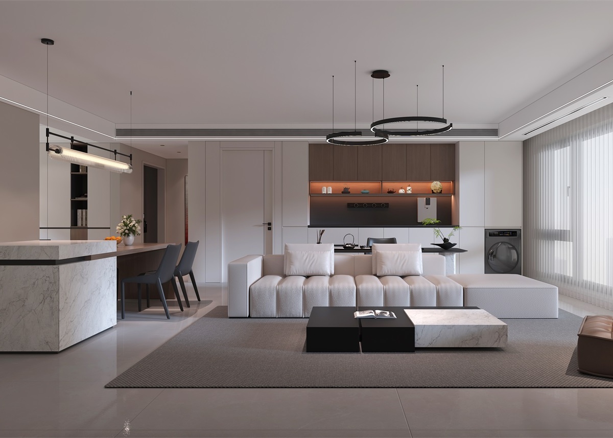 中恒央御143㎡ | 大橫廳+客餐一體+開放書房，他家這通透感絕了！